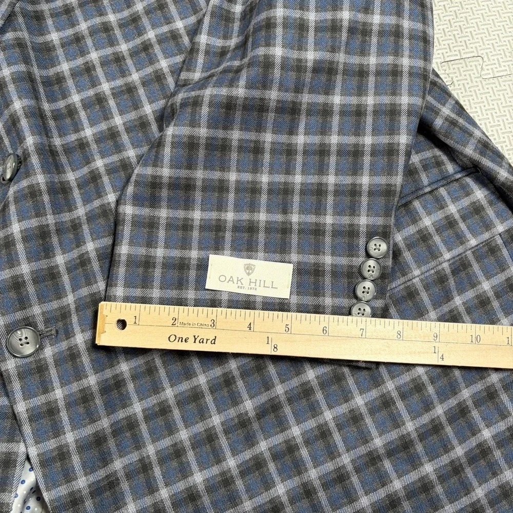 Oak Hill Blazer 4XL Men Gray Glen Plaid Check Basket Weave Sport Coat Jacket NWT
